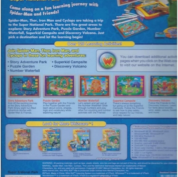 NEW V-Tech Whiz Kid Learning System Spiderman & Friends Pre K Whizware - Picture 2 of 10